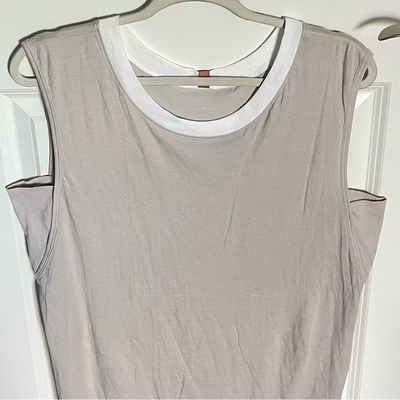 Lunya Gray Restore Sleeveless Pima Cotton Crew Neck Muscle Tee Tank 35887 - Picture 4 of 10